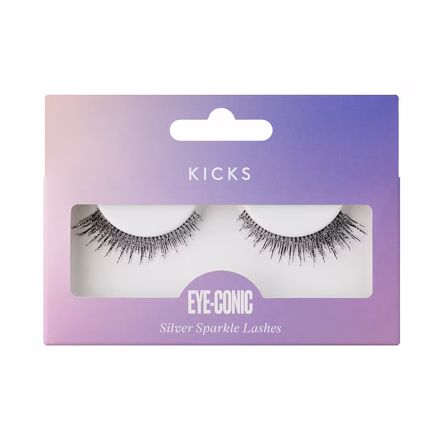 Kicks Beauty Eye-Conic - Silver Sparkle Lashes Silver