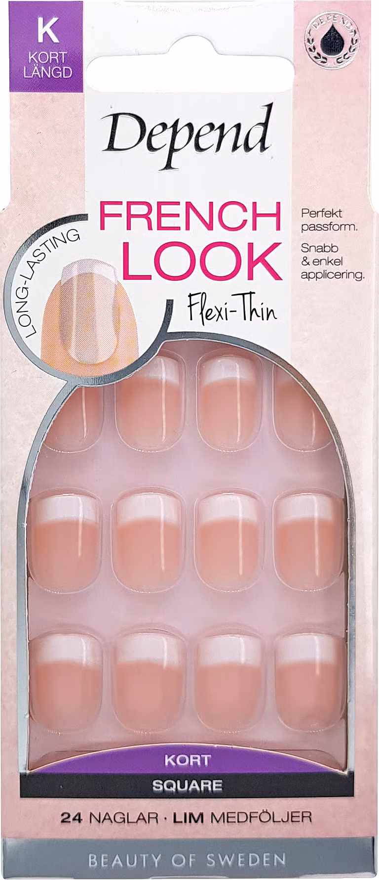 Depend French Look Short Square Pink