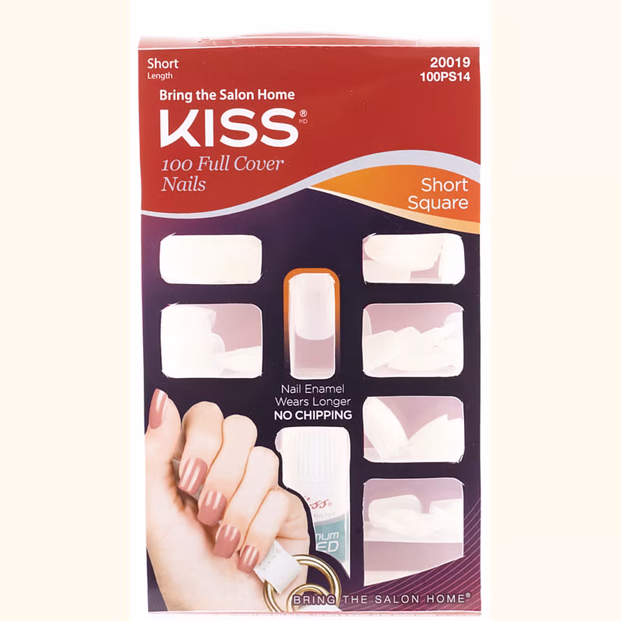 Kiss 100 Full Cover Artificial Nails Active Square