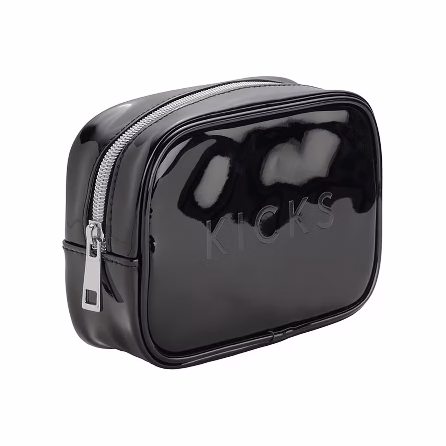 Kicks Beauty Small Boxy Make Up Bag Black
