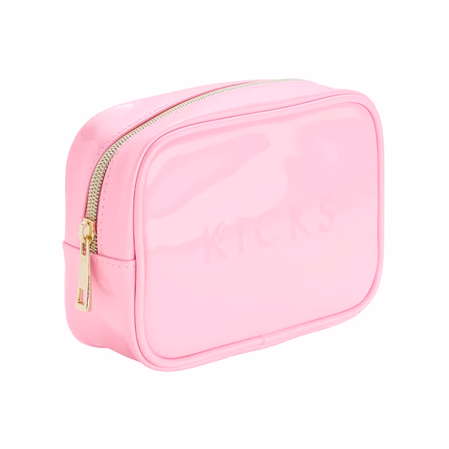 Kicks Beauty Small Boxy Make Up Bag Pink