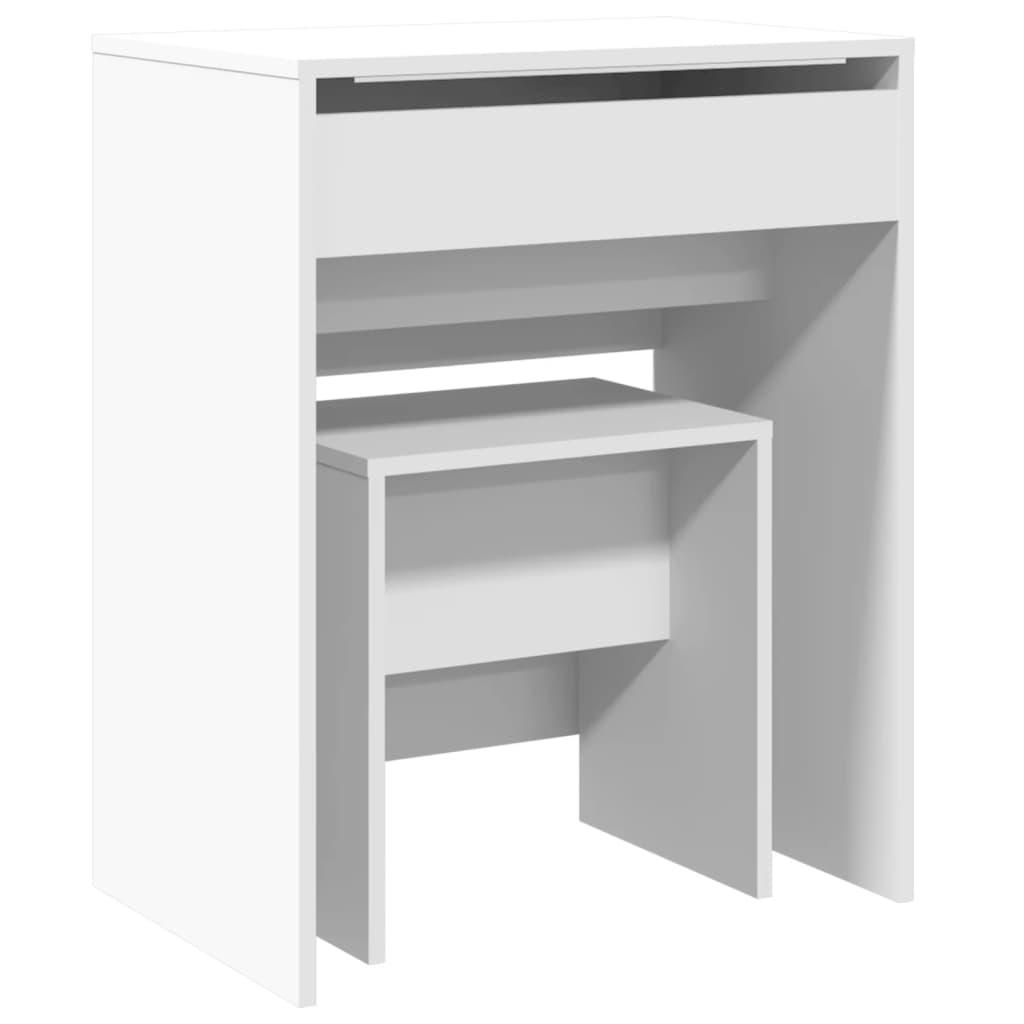 vidaXL vidaXL Sminkebord med krakk hvit 60x40x113,5 cm