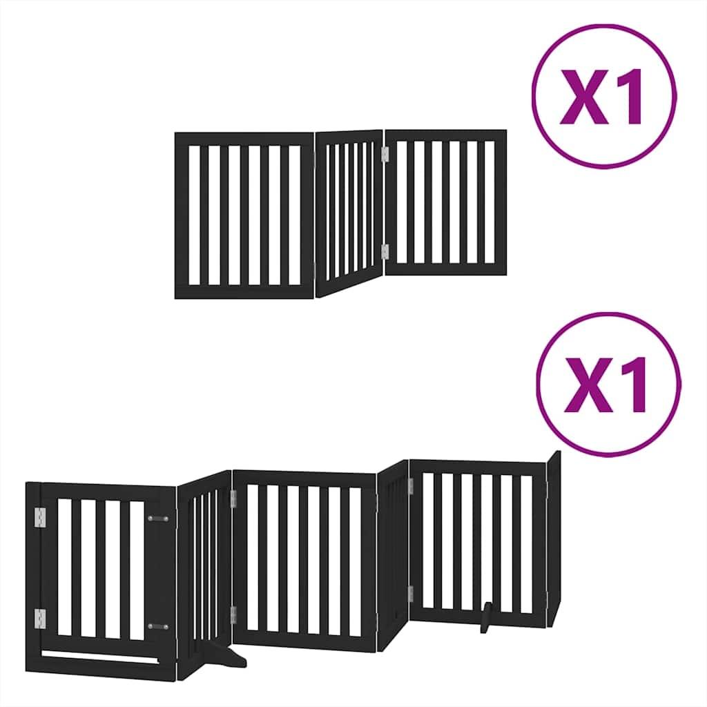 vidaXL vidaXL Hundeport sammenleggbar 9 paneler svart 450 cm poppeltre