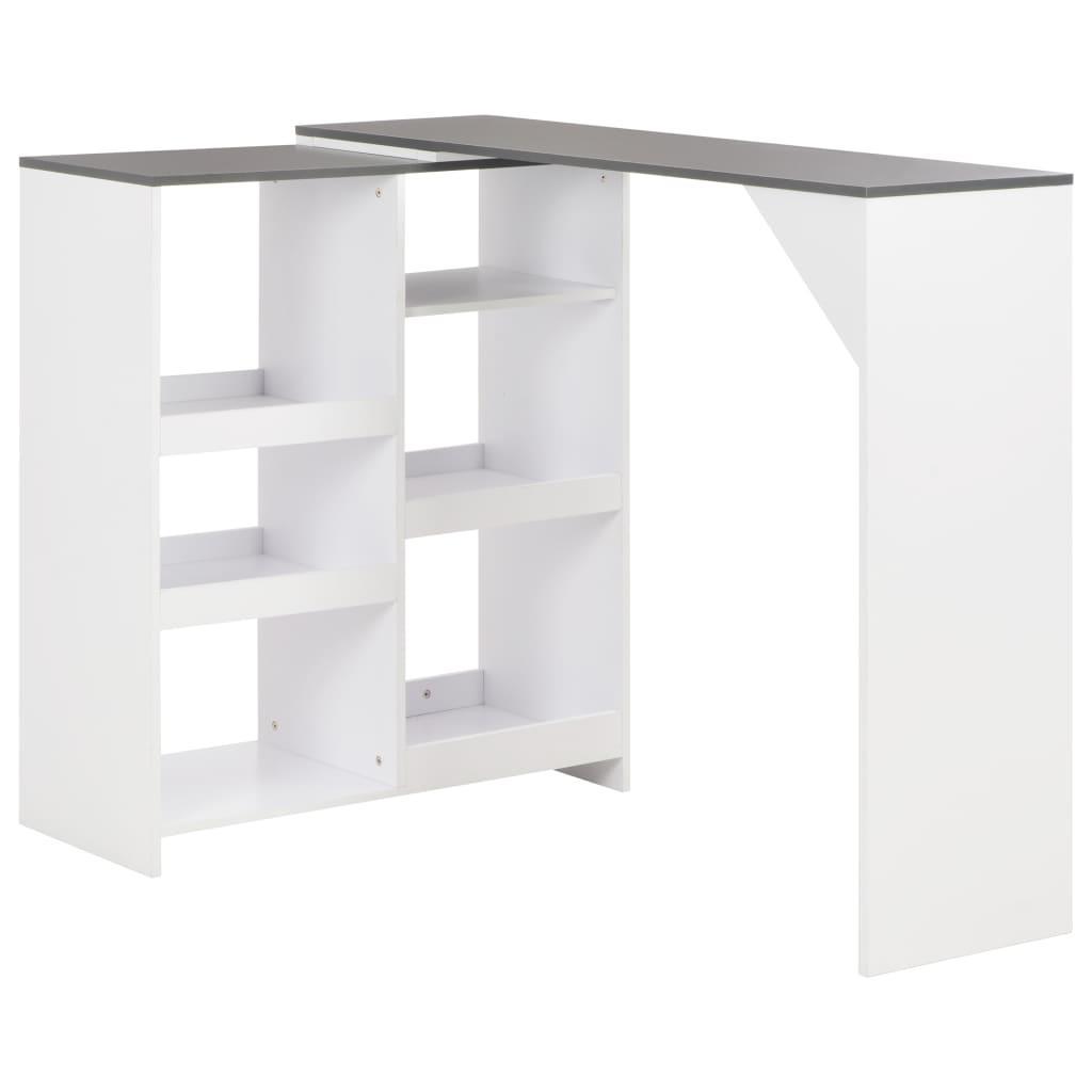 vidaXL vidaXL Barbord med flyttbar hylle hvit 138x39x110 cm