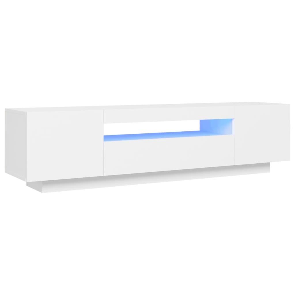 vidaXL vidaXL TV-benk med LED-lys hvit 160x35x40 cm