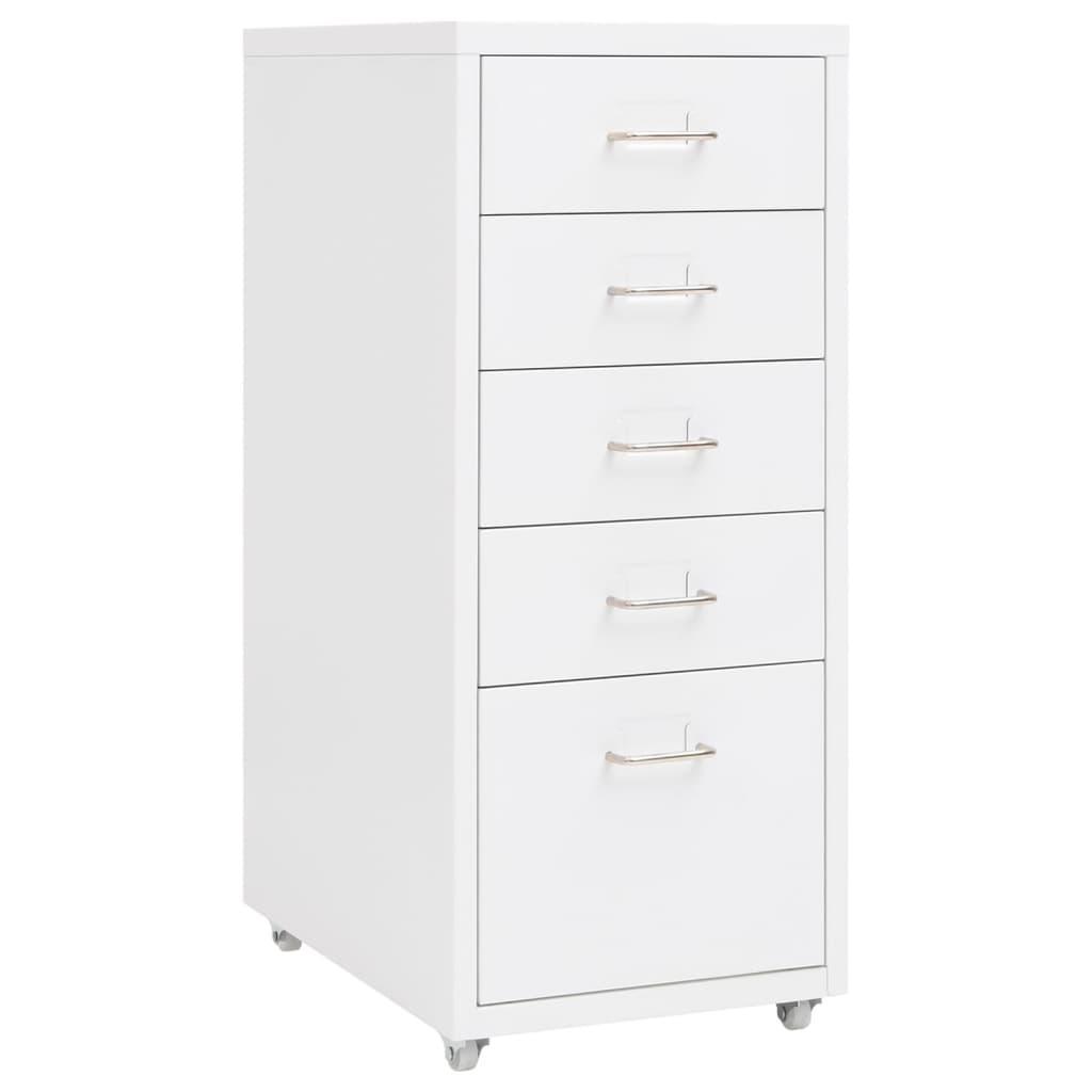 vidaXL vidaXL Mobilt arkivskap hvit 28x41x69 cm metall