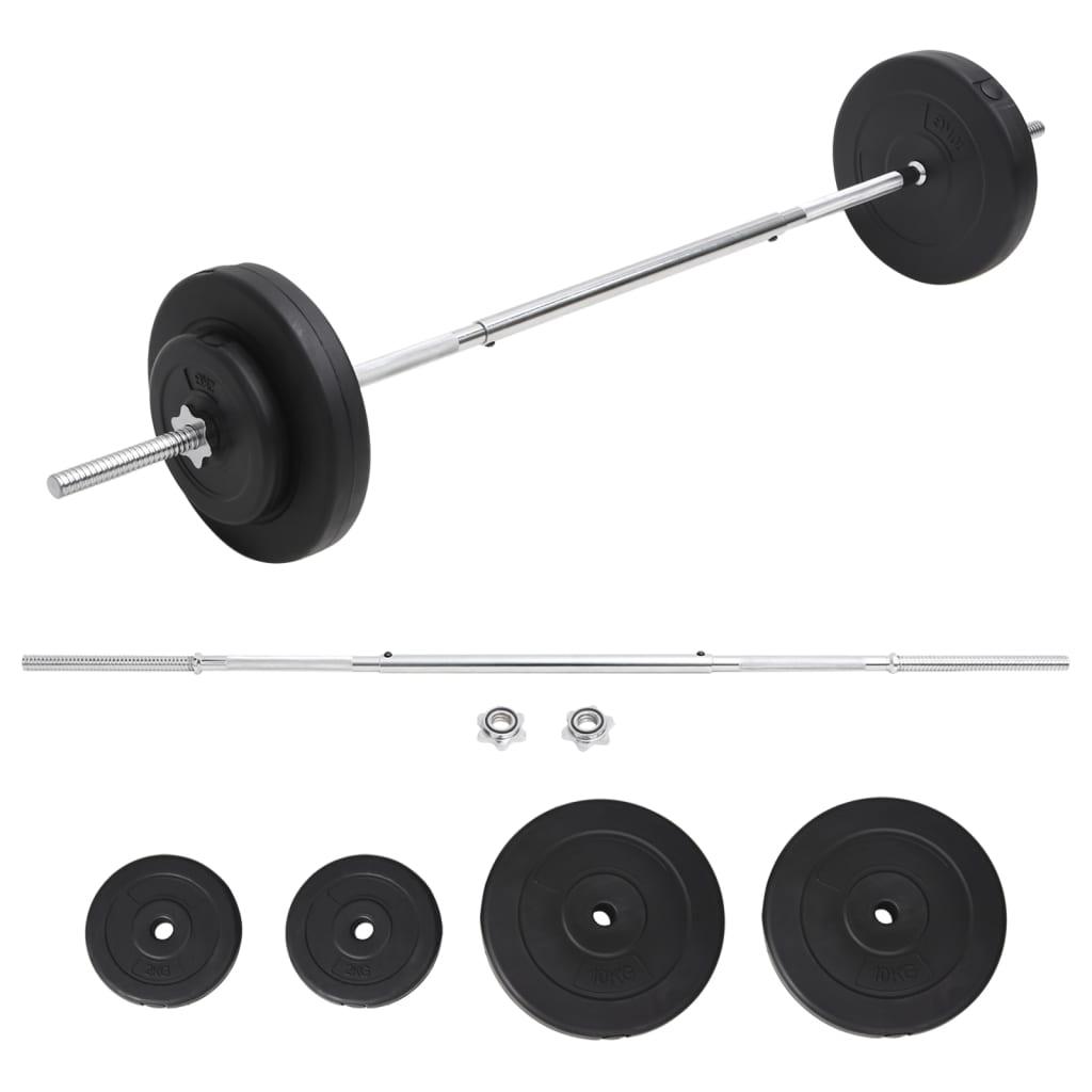 vidaXL vidaXL Vektstangsett med skiver 30 kg