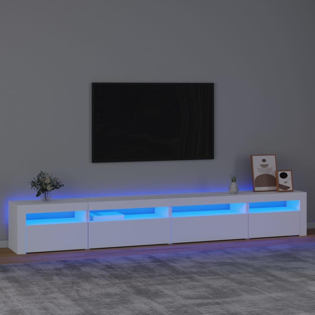 vidaXL vidaXL TV-benk med LED-lys hvit 270x35x40 cm