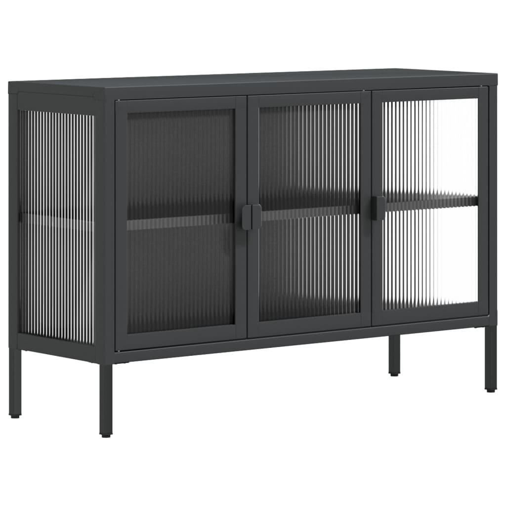 vidaXL vidaXL Skjenk svart 105x35x70 cm glass og stål