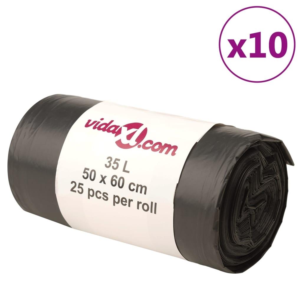 vidaXL vidaXL Søppelposer 250 stk svart 35 L
