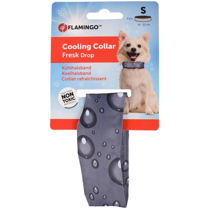 Flamingo Cooling Collar Fresk Drop Grey S 16-22cm - Hund - Hundepleie & kosttilskudd - Kjølematter - Flamingo