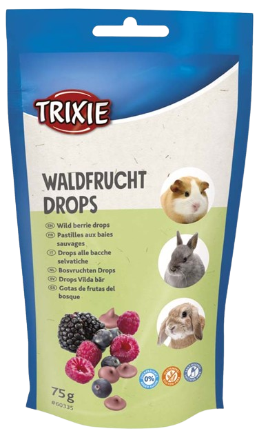 Trixie Gnagardrops glutenfri med ville bær, 75 g - Smådyr - Helse og kosttilskudd - Kosttilskudd - Trixie
