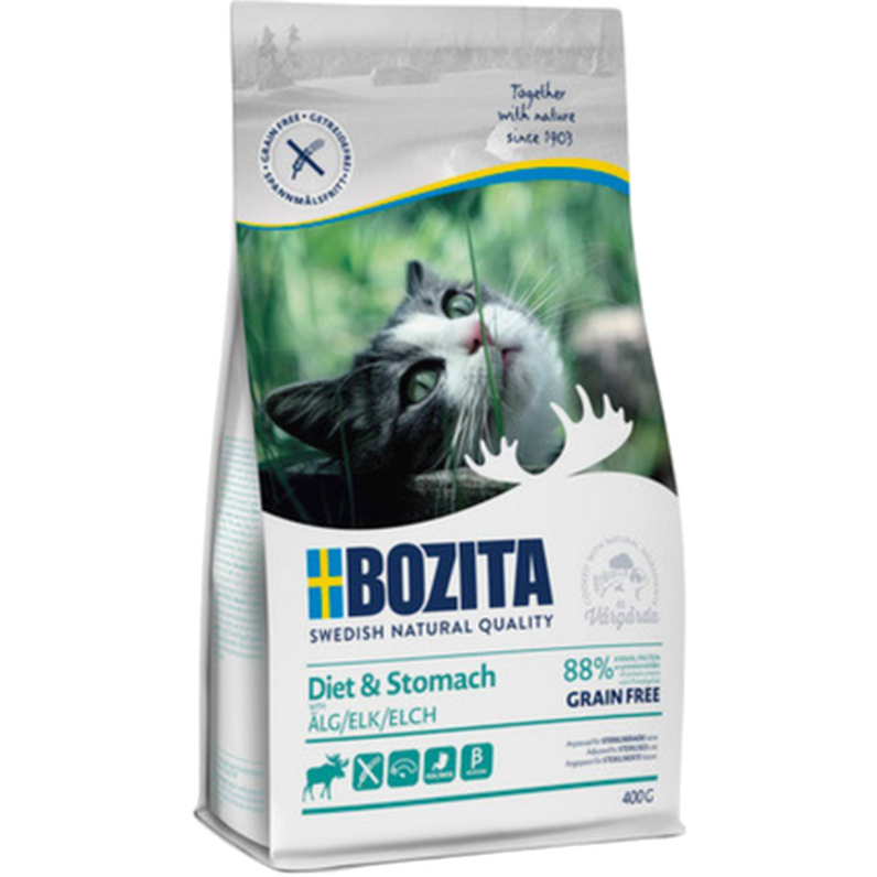 Bozita Katt Diet & Stomach Kornfri elg 400g - Katt - Kattefôr & kattemat - Tørrfôr for katt - Bozita Katt