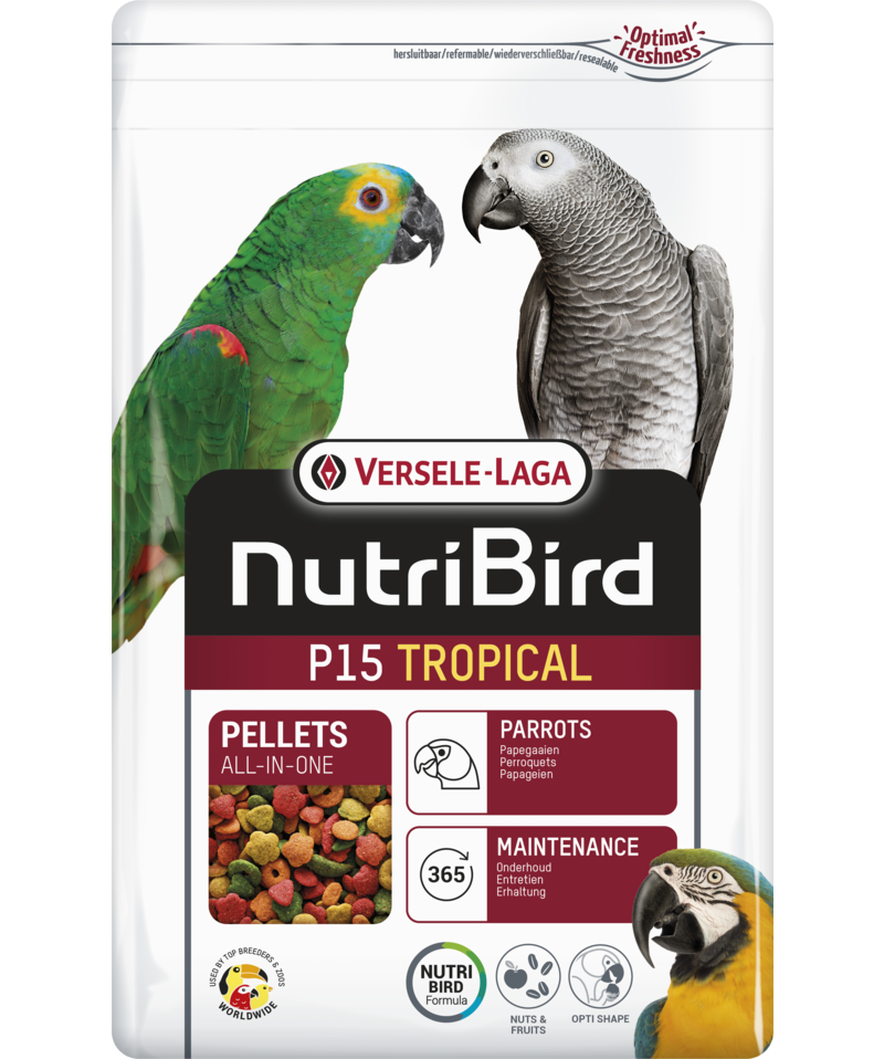 Versele-Laga Nutribird P15 Tropical (papegøye) 3 kg - Fugl - Fuglemat & fuglefôr - Fuglepellets - Versele-Laga