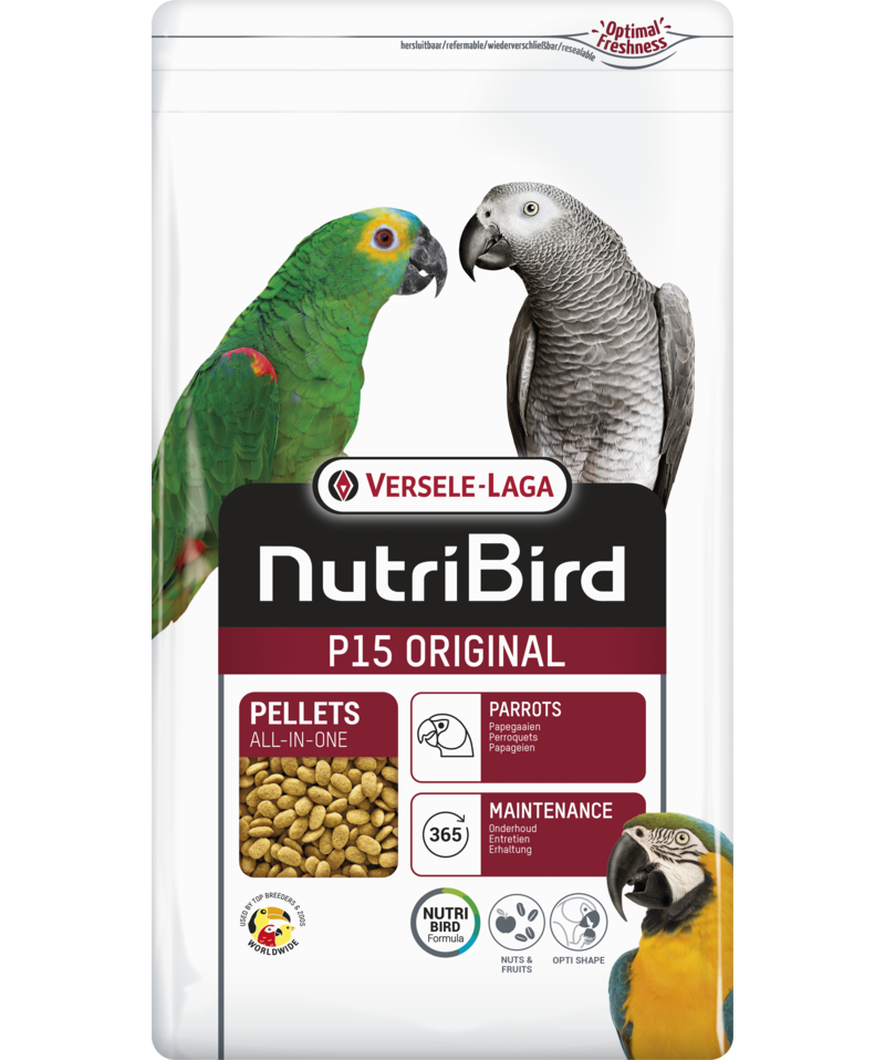 Versele-Laga Nutribird P15 Original (papegøye) 3 kg - Fugl - Fuglemat & fuglefôr - Fuglepellets - Versele-Laga