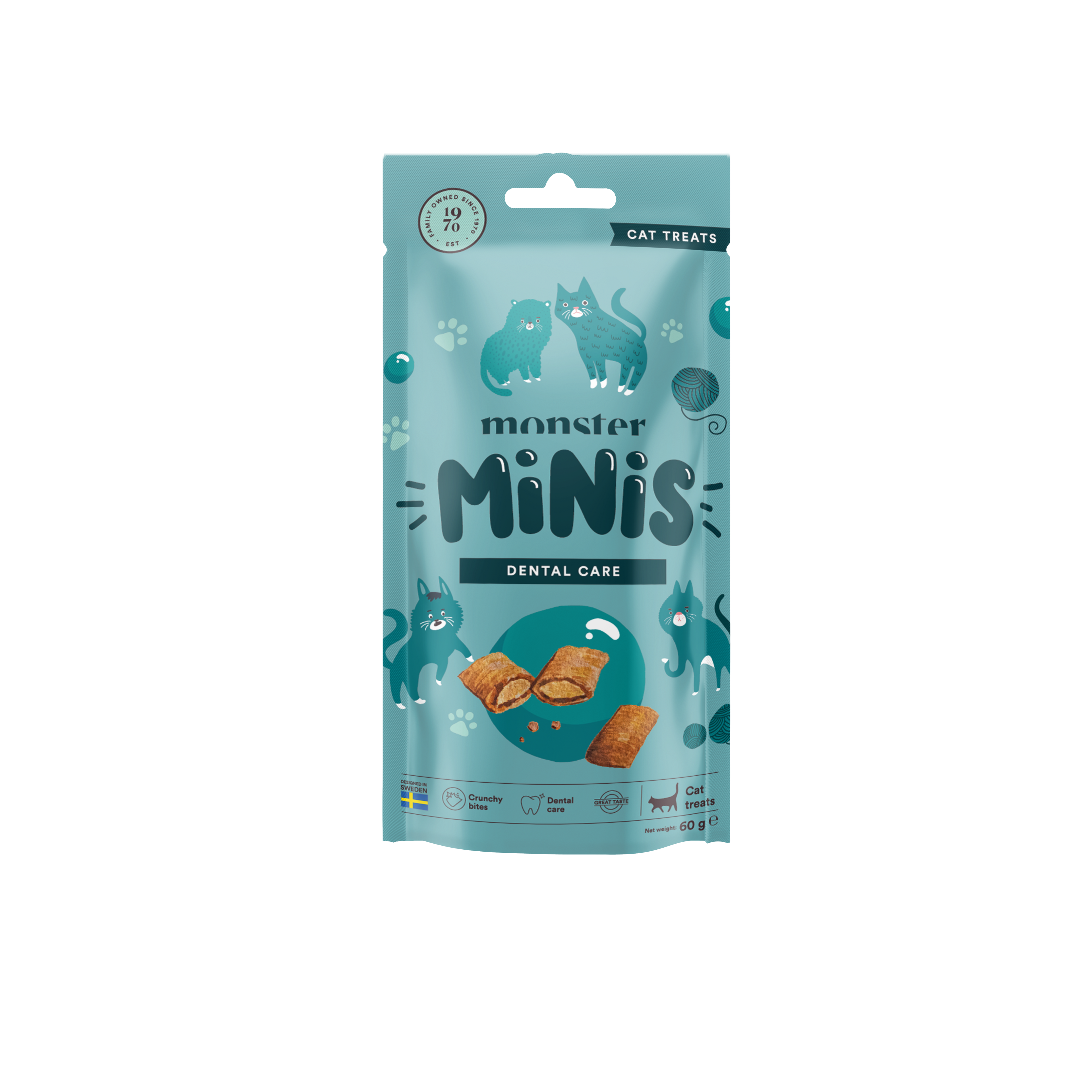 Monster Pet Food Minis godbiter Tannpleie 60 g - Katt - Kattepleie & kosttilskudd - Tannpleie - Monster Pet Food