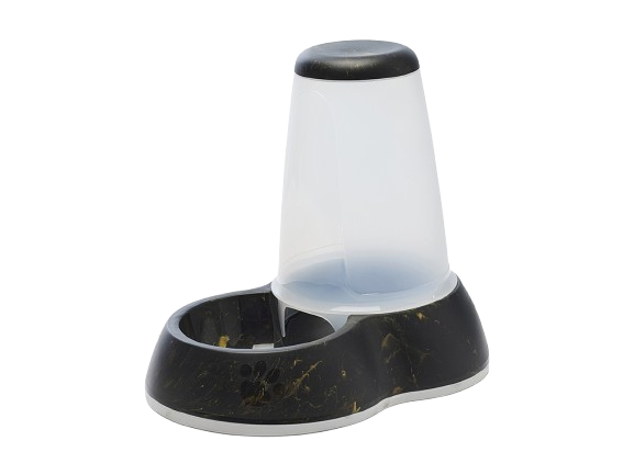 Savic Loop Food Store Large Marble 3,0 L - Marmor svart gull 32,5x22x29 cm - Katt - Matplass og vannfontener for katt - Fôrautomater for katt - Savic