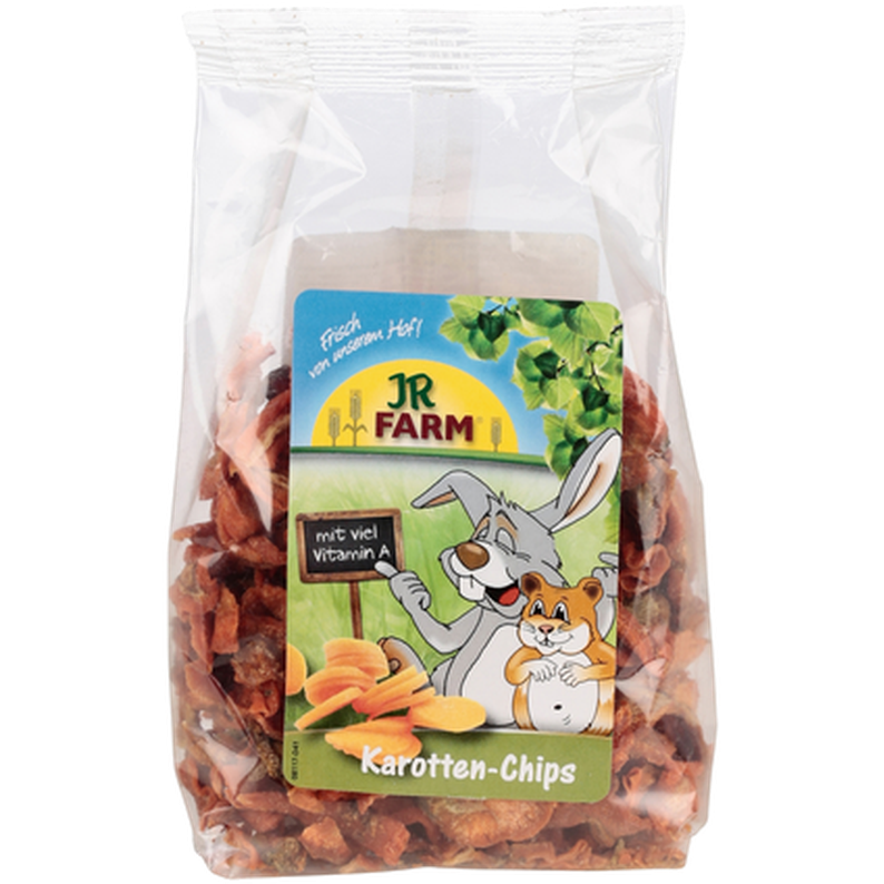 JR FARM Gulrotchips 125 g - Smådyr - Godbiter og gnagestenger - Naturlig godbit - JR FARM