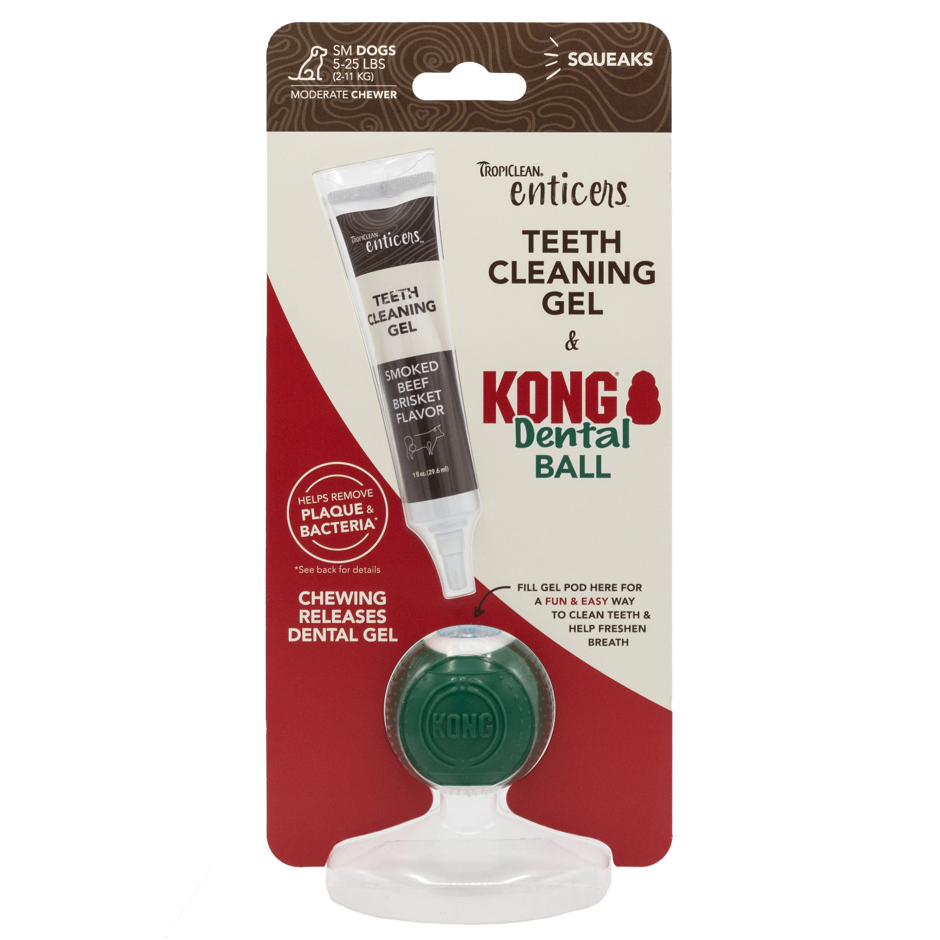 TropiClean Enticers Dental Ball Kit for små hunder 2-11 kg - Smak av røkt oksebryst - Hund - Hundepleie & kosttilskudd - Tannpleie - TropiClean