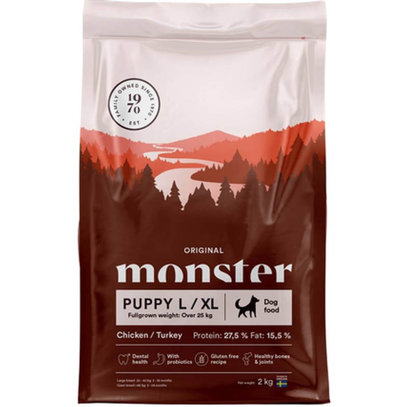 Monster Pet Food Dog Original Puppy L/XL Kylling/kalkun 17 kg - Hund - Hundefôr & hundemat - Tørrfôr for hund - Monster Pet Food