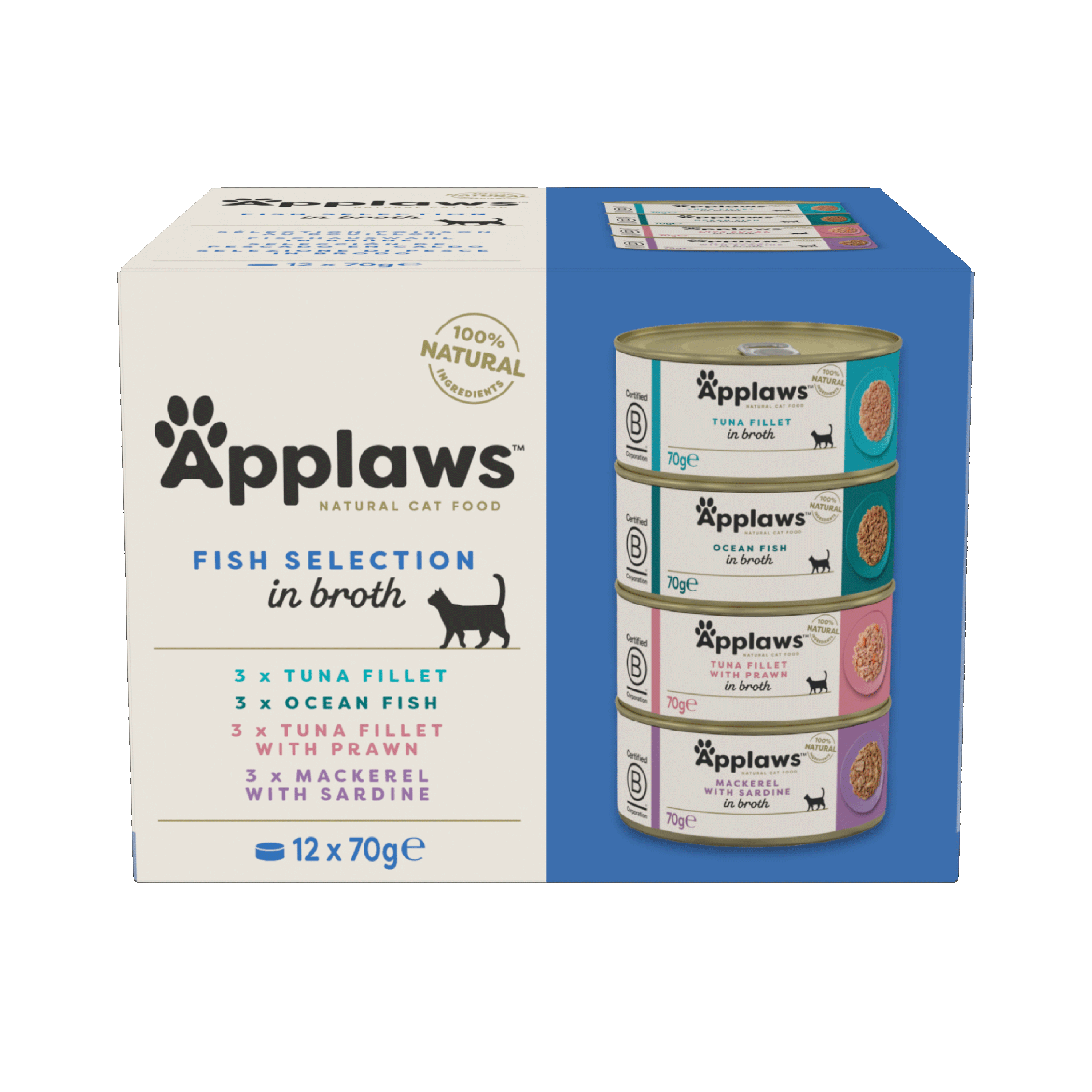 Applaws Cat Tin Fish Collection 12 x 70 g - Katt - Kattefôr & kattemat - Våtfôr og våtmat - Applaws