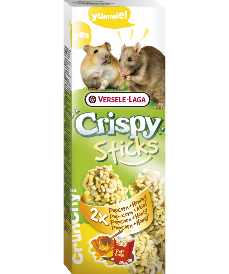 Versele-Laga CrispySticks Hamster-rotte-popcorn/honning 2-pk. - Smådyr - Godbiter og gnagestenger - Frøstenger og Kräcker - Versele-Laga
