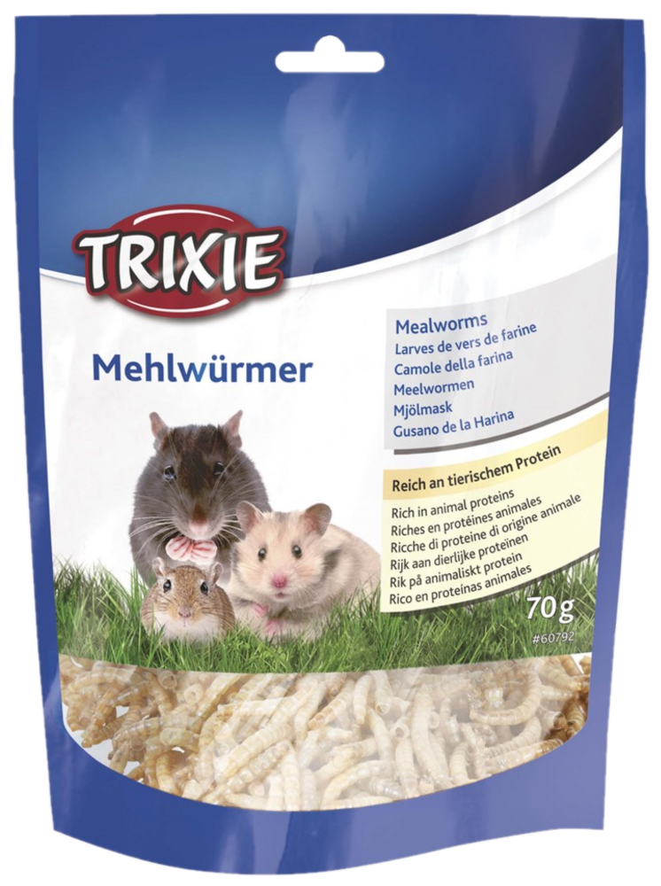 Trixie Mealworms Tørket Tørket Mealworms Beige 70 g - Smådyr - Godbiter og gnagestenger - Naturlig godbit - Trixie