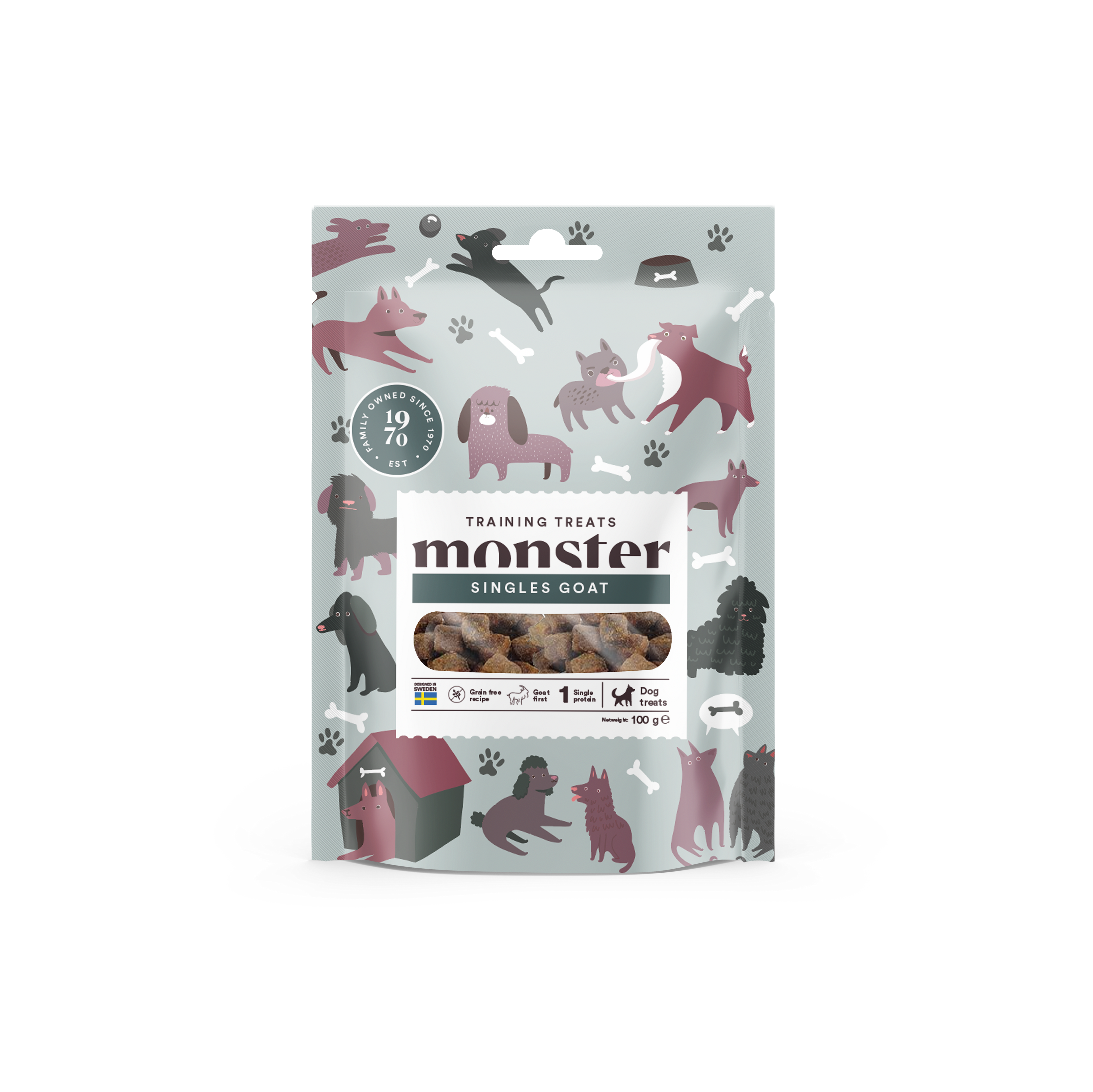 Monster Pet Food Hundetreningsgodbiter av geit 100 g - Hund - Hundegodbiter & tyggebein - Belønningsgodbiter for hund - Monster Pet Food
