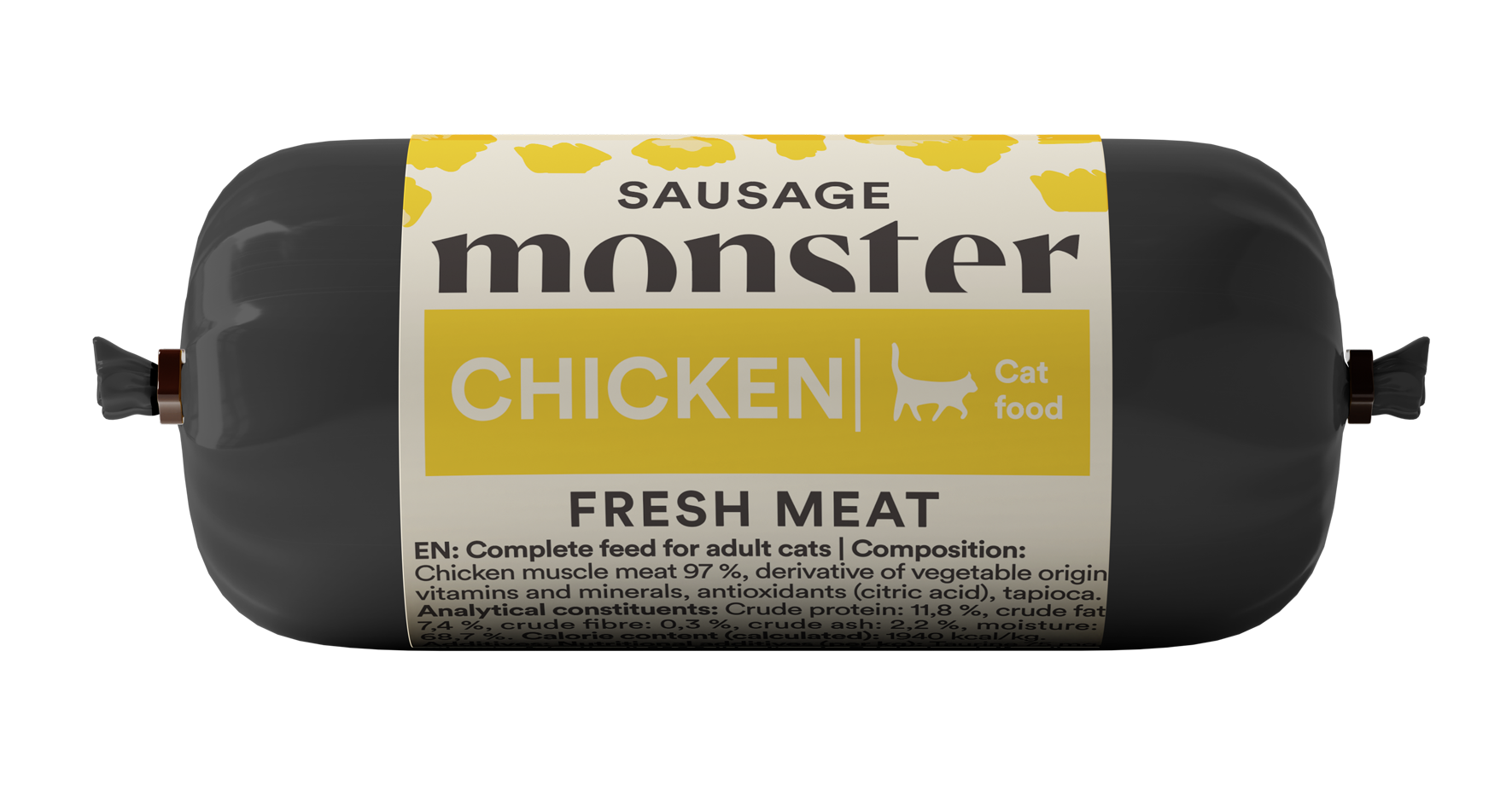 Monster Pet Food Kattepølse Kylling 80 g - Katt - Kattefôr & kattemat - Våtfôr og våtmat - Monster Pet Food