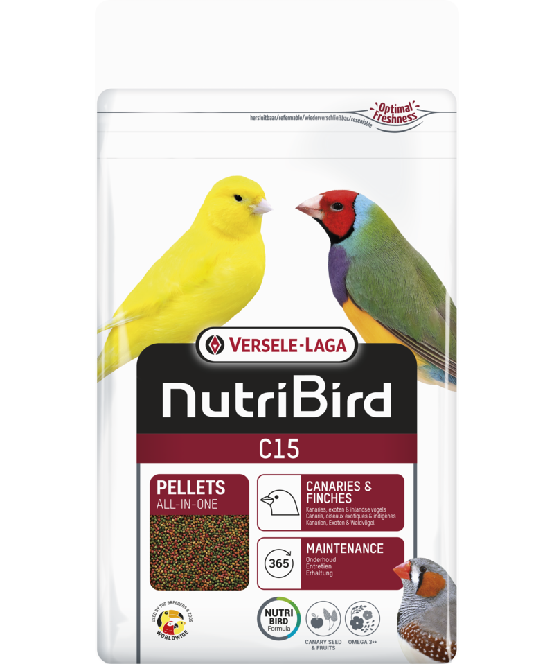 Versele-Laga Nutribird C15 (kanarifugl) 1 kg - Fugl - Fuglemat & fuglefôr - Fuglepellets - Versele-Laga