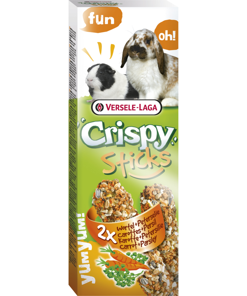 Versele-Laga CrispySticks Kanin-Marsvin Gulrot/Persille 2-pk. - Smådyr - Godbiter og gnagestenger - Frøstenger og Kräcker - Versele-Laga