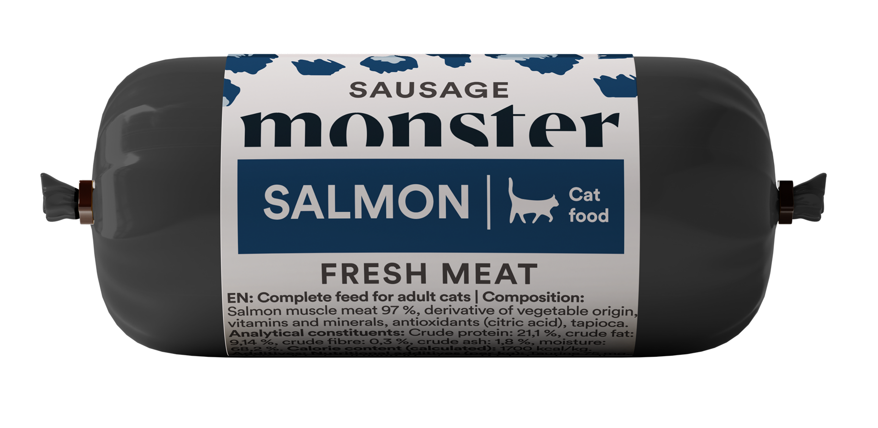 Monster Pet Food Kattepølse Laks 80 g - Katt - Kattefôr & kattemat - Våtfôr og våtmat - Monster Pet Food