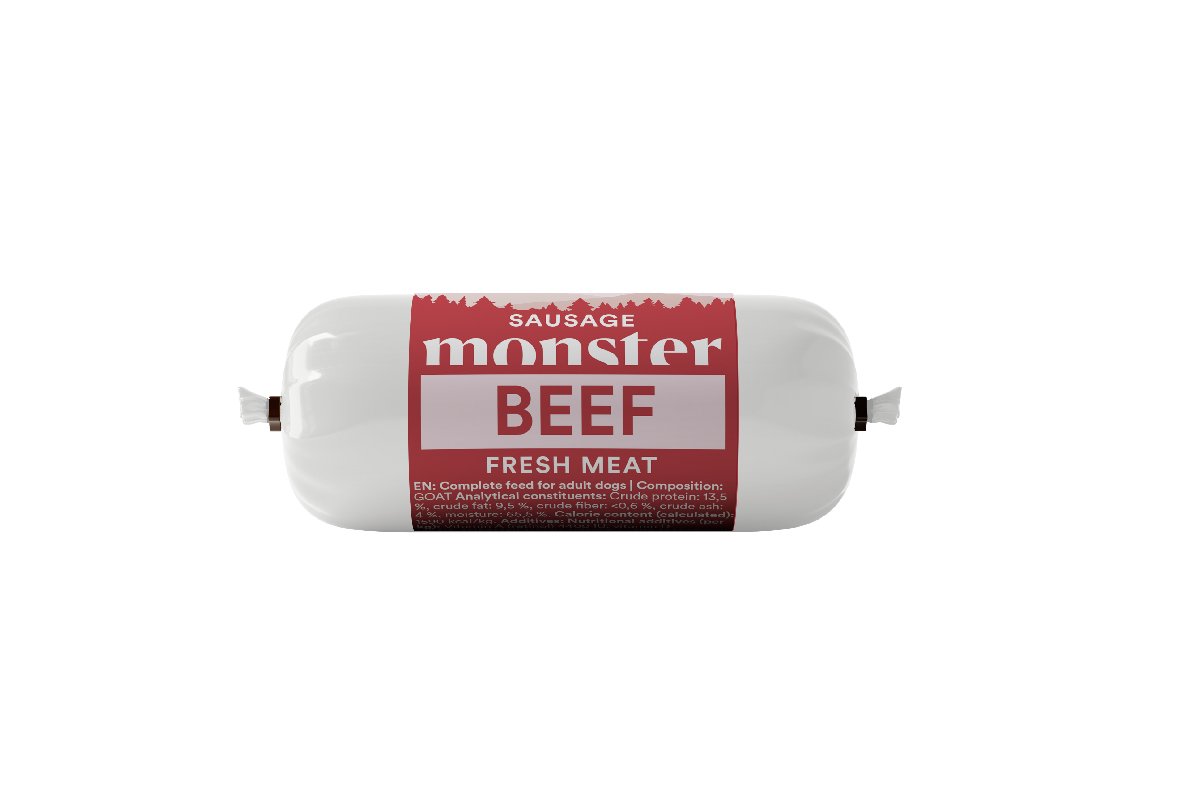 Monster Pet Food Hundepølse Biff 80 g - Hund - Hundefôr & hundemat - Våtfôr & våtmat - Monster Pet Food