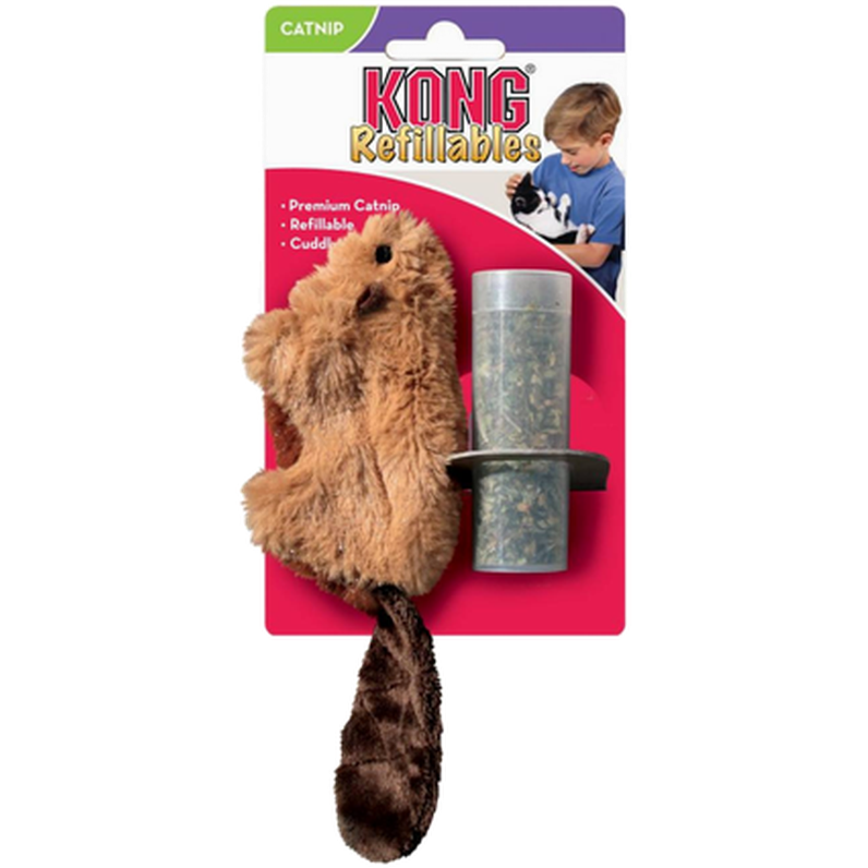 Kong Etterfyllbar katteleketøy med kattemynte Beaver Brown, One Size - Katt - Katteleker & viftepinner - Kattemynte & catnipleker - Kong