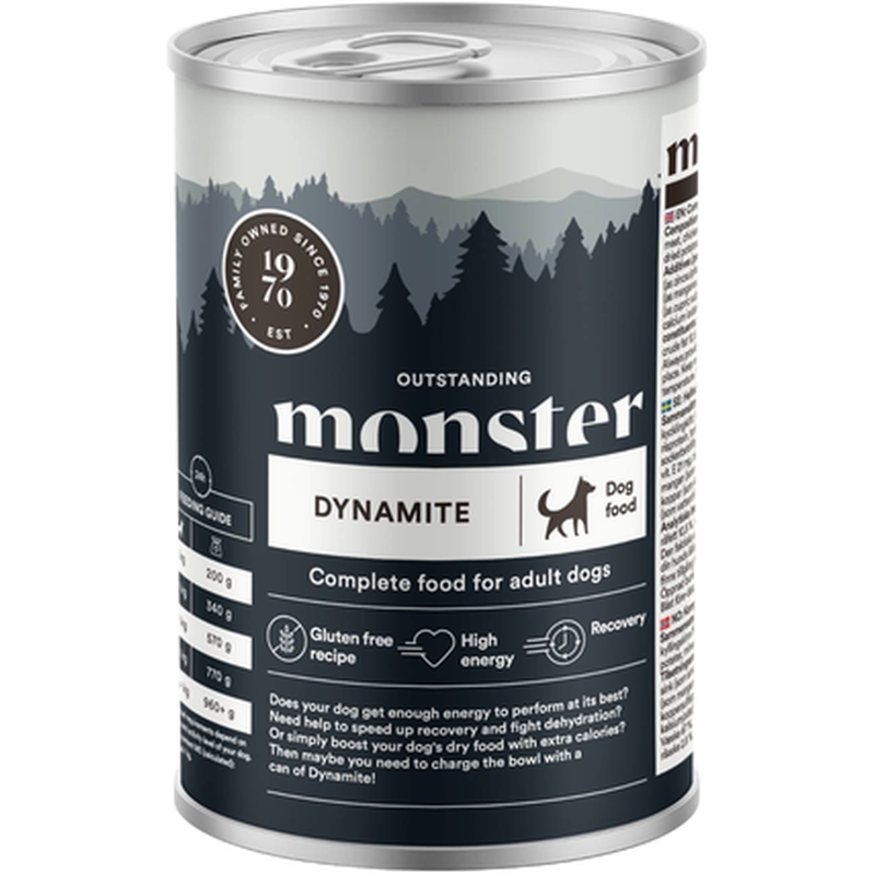 Monster Pet Food Hundedynamittboks 400 g x 6 stk. - Hund - Hundefôr & hundemat - Våtfôr & våtmat - Monster Pet Food