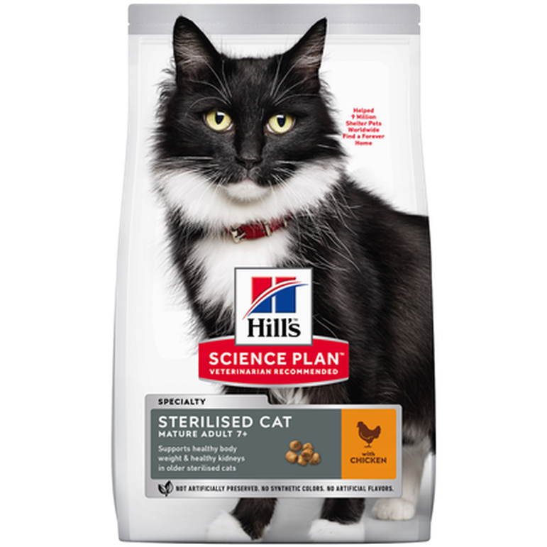 Hills Science Plan Hills SP Feline Mature 7+ Sterilised Chicken 10 kg - Katt - Kattefôr & kattemat - Tørrfôr for katt - Hills Science Plan