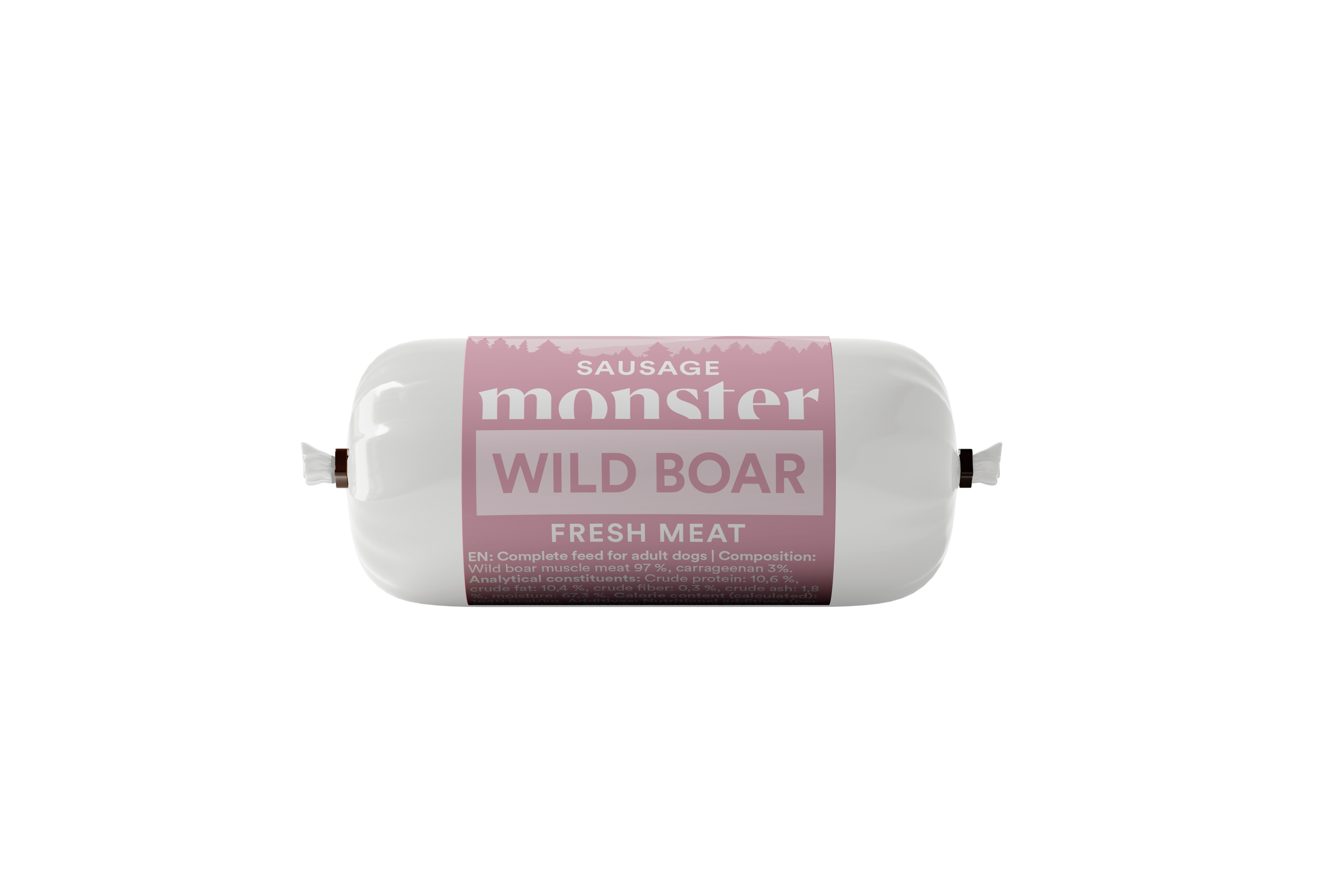 Monster Pet Food Hundepølse Villsvin 80 g - Hund - Hundefôr & hundemat - Våtfôr & våtmat - Monster Pet Food