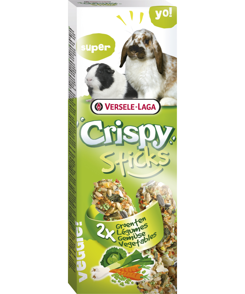 Versele-Laga CrispySticks Kanin-Marsvin Grønnsaker 2-pk. - Smådyr - Godbiter og gnagestenger - Frøstenger og Kräcker - Versele-Laga