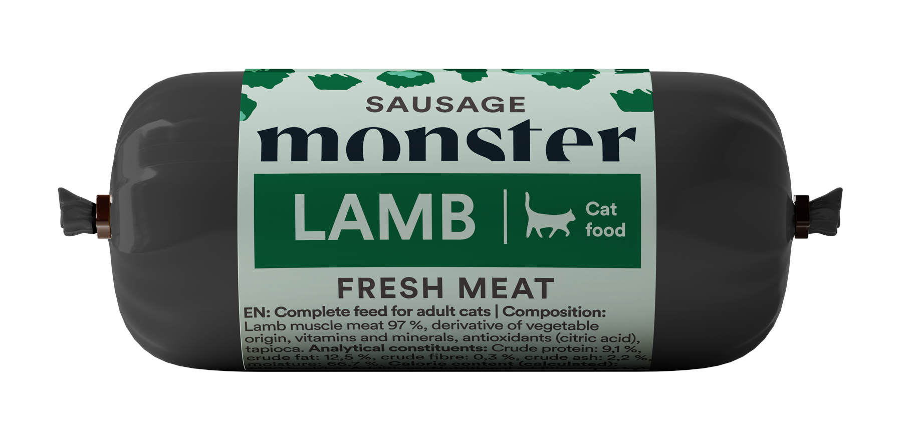 Monster Pet Food Kattepølse Lam 80 g - Katt - Kattefôr & kattemat - Våtfôr og våtmat - Monster Pet Food