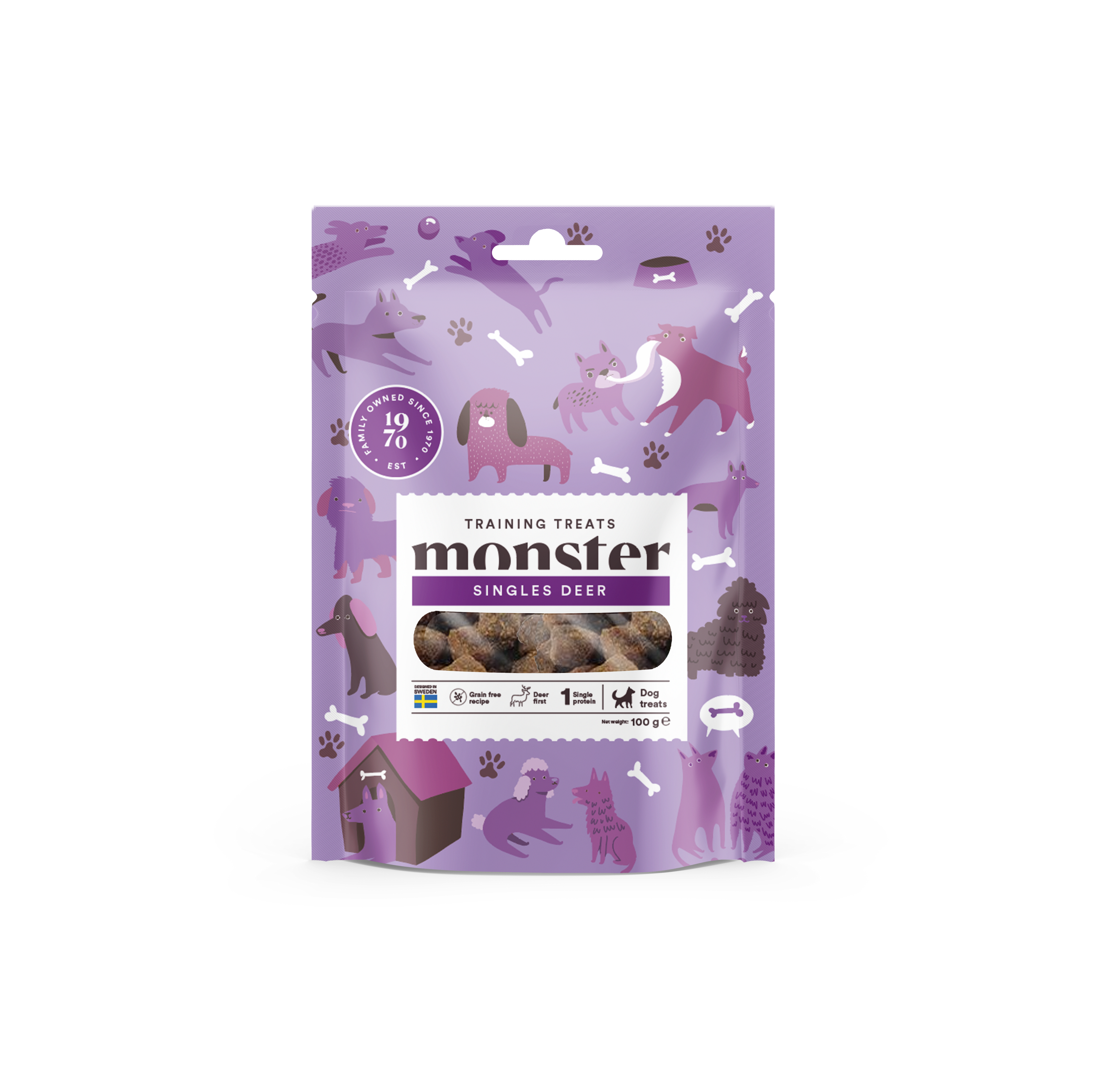 Monster Pet Food Hundetreningsgodbiter hjort 100 g - Hund - Hundegodbiter & tyggebein - Belønningsgodbiter for hund - Monster Pet Food