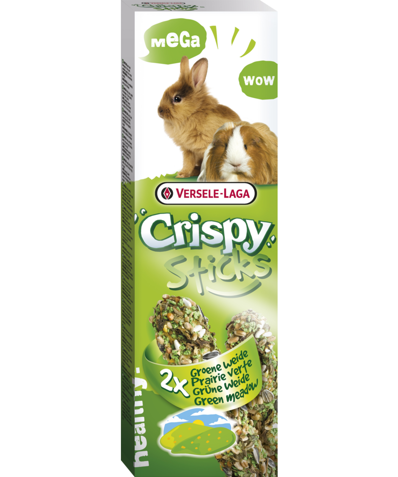Versele-Laga CrispySticks Kanin-MarsvinGrønnEnge 2-pk. - Smådyr - Godbiter og gnagestenger - Frøstenger og Kräcker - Versele-Laga