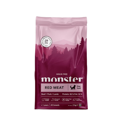 Monster Pet Food Dog Grain Free Adult Red Meat 2 kg - Hund - Hundefôr & hundemat - Tørrfôr for hund - Monster Pet Food
