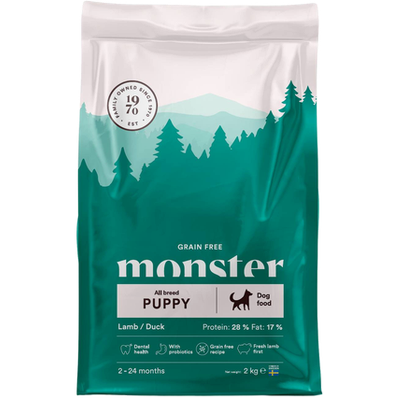 Monster Pet Food Dog Grain Free Puppy All Breed Lamm og and 12 kg - Hund - Hundefôr & hundemat - Tørrfôr for hund - Monster Pet Food