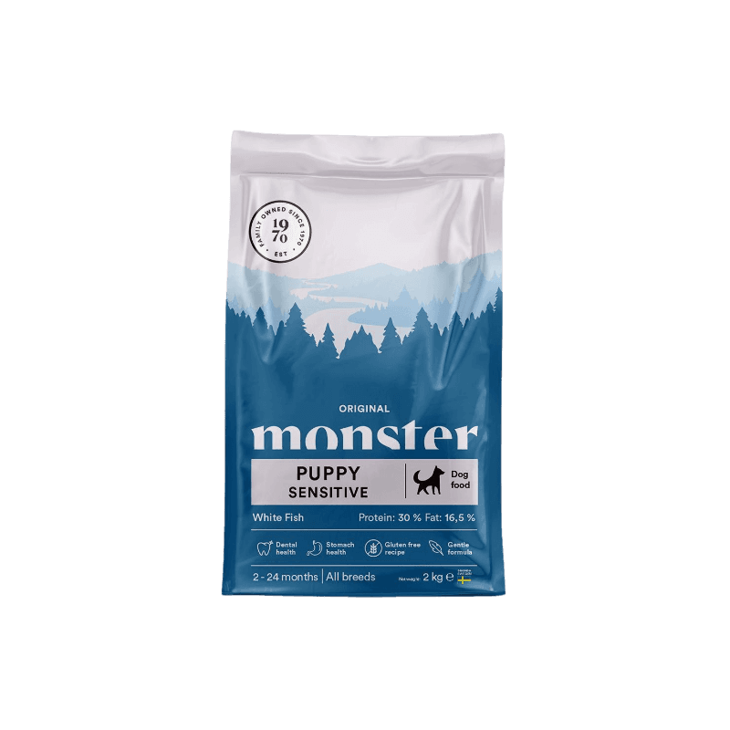 Monster Pet Food Dog Original Puppy Sensitive hvit fisk 17 kg - Hund - Hundefôr & hundemat - Tørrfôr for hund - Monster Pet Food
