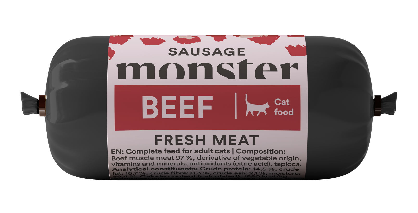 Monster Pet Food Kattepølse Biff 80 g - Katt - Kattefôr & kattemat - Våtfôr og våtmat - Monster Pet Food