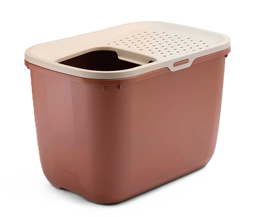 Savic Kattebakke Hop in Giant med tak, 58,5x39x39,6cm, Champagne pink-tuscan red - Katt - Kattedo & kattetoalett - Kattedo & kattetoalett med tak - Savic