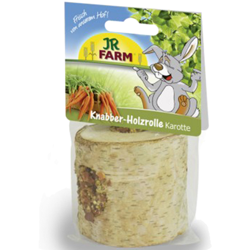 JR FARM Gulrot Nibbler Wooden Roll 150 g - Smådyr - Leketøy og aktivering - Aktiveringsleker og fôrballer - JR FARM