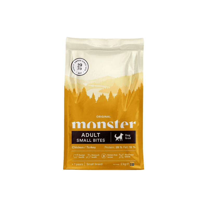 Monster Pet Food Dog Original Adult Small Bites 2 kg - Hund - Hundefôr & hundemat - Tørrfôr for hund - Monster Pet Food