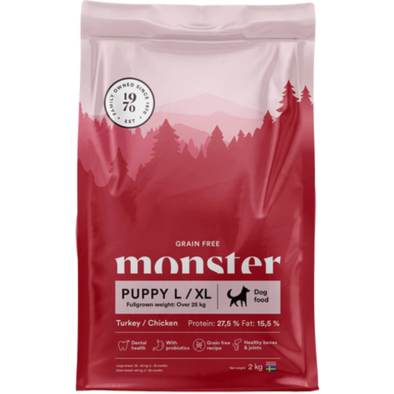 Monster Pet Food Dog Original Grain Free Puppy L/XL Kalkun og kylling 12 kg - Hund - Hundefôr & hundemat - Tørrfôr for hund - Monster Pet Food