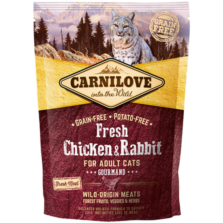 Carnilove Cat Fresh kylling og kanin - Gourmand 2 kg - Katt - Kattefôr & kattemat - Tørrfôr for katt - Carnilove